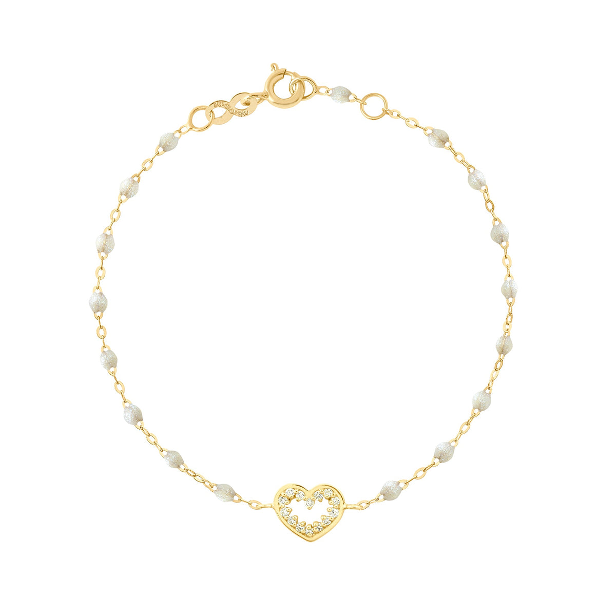 Heart Supreme Classic Gigi diamond bracelet, Opal, Yellow Gold, 6.7
