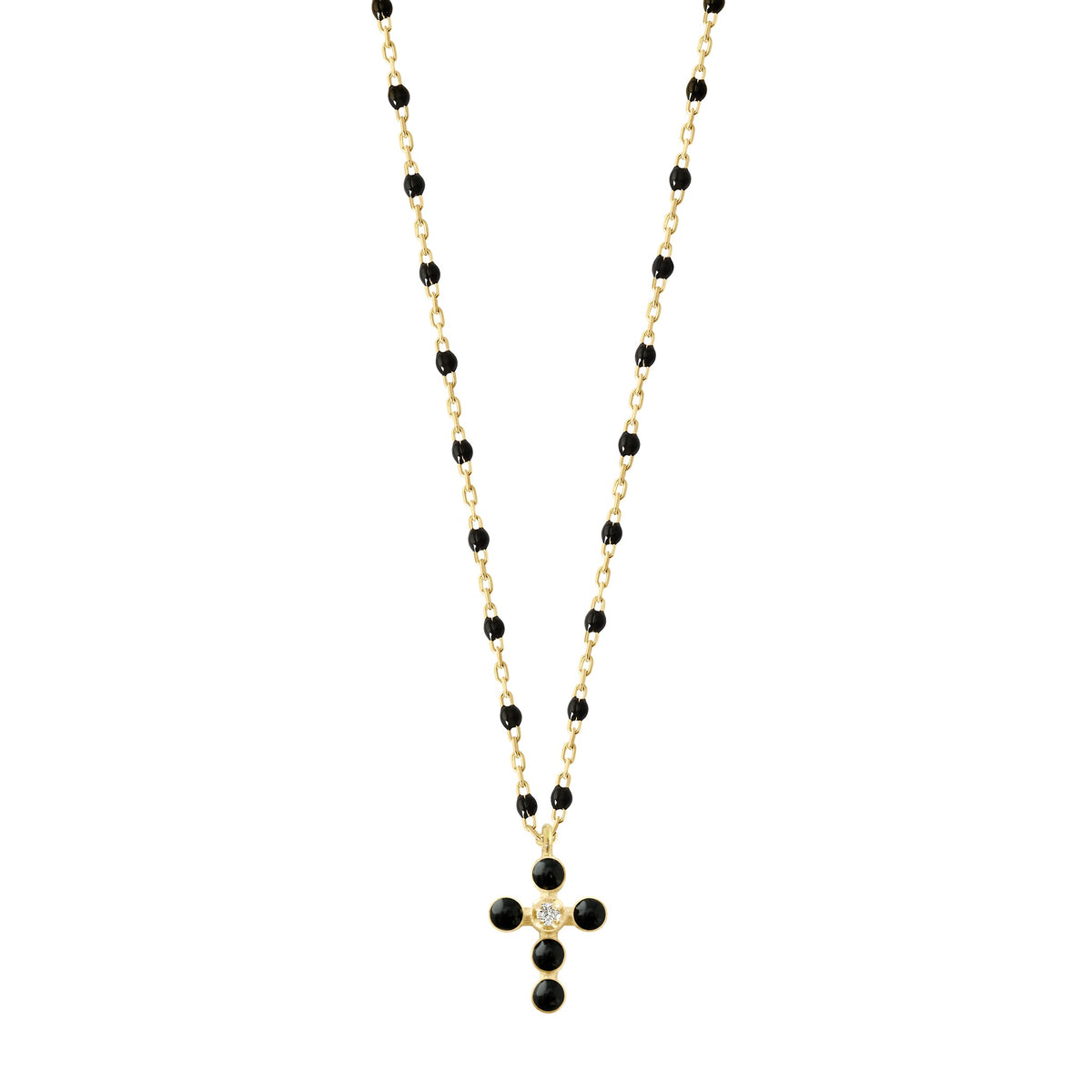 Eye Sparkle Diamond Necklace, Black, Yellow Gold, 16.5 – Gigi Clozeau -  Jewelry