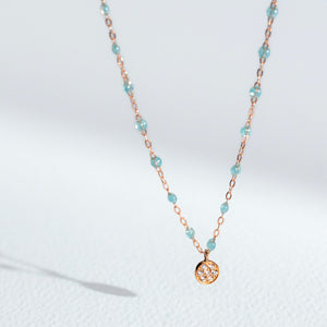 Gigi Clozeau - Puce Classic Gigi Aqua diamond necklace, Yellow Gold, 16.5"