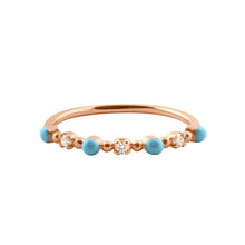 Gigi Clozeau - Classic Gigi 3 Diamond Turquoise Ring, Rose Gold, Size 4.75