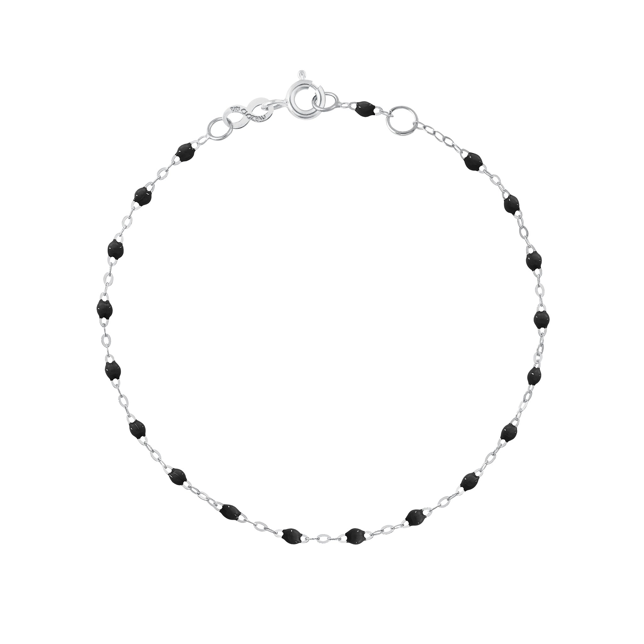 Gigi Clozeau - Classic Gigi Black Anklet, White Gold, 9.4"