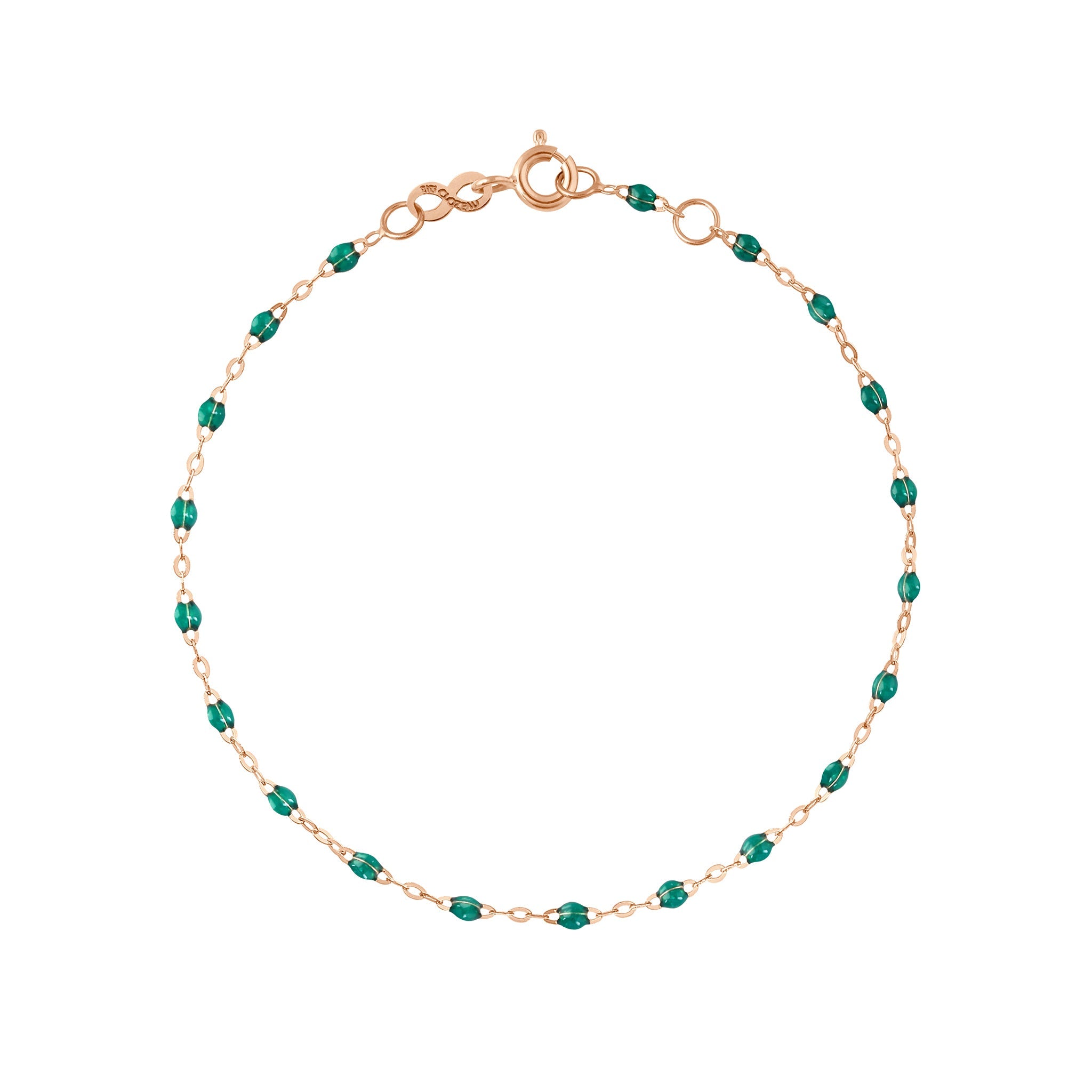 Gigi Clozeau - Classic Gigi Emerald Anklet, Rose Gold, 9.4"