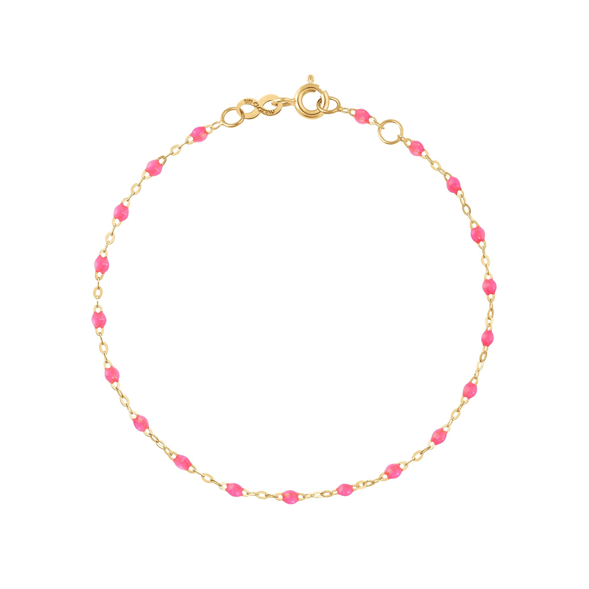 Gigi Clozeau - Classic Gigi Pink Anklet, Yellow Gold, 9.4"