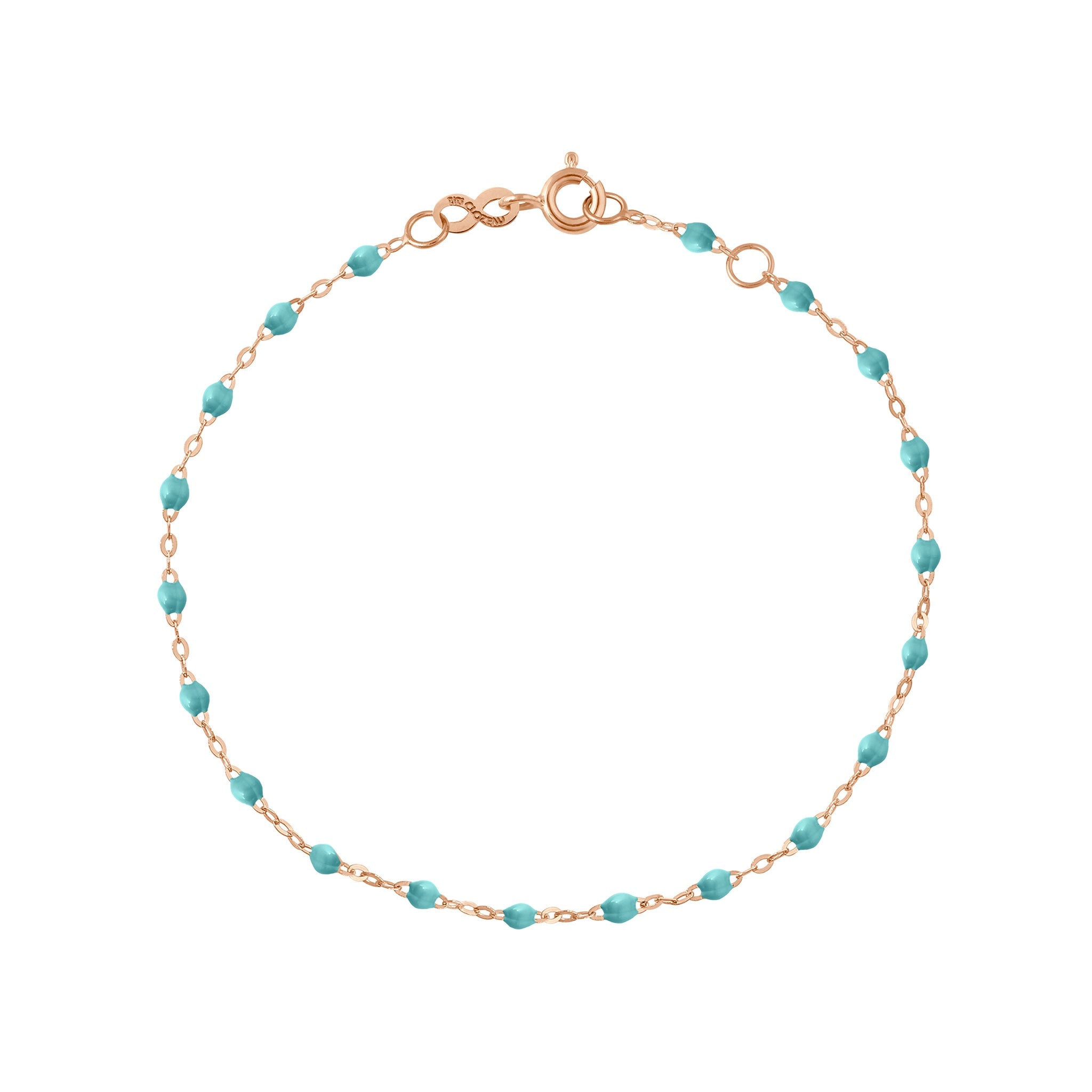 Gigi Clozeau - Classic Gigi Turquoise Green Anklet, Rose Gold, 9.4"