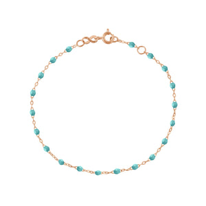 Gigi Clozeau - Classic Gigi Turquoise Green Anklet, Rose Gold, 9.4"