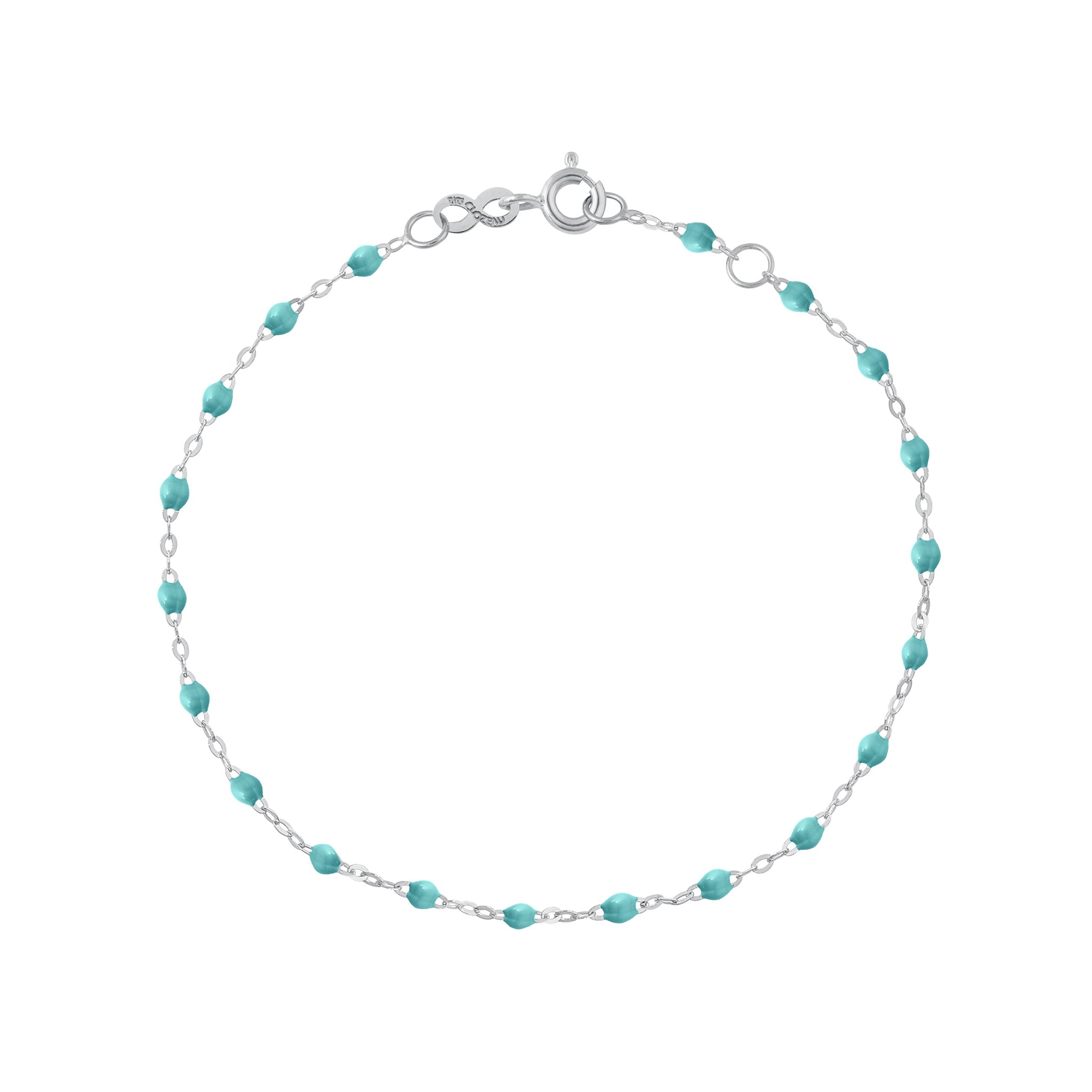 Gigi Clozeau - Classic Gigi Turquoise Green Anklet, White Gold, 9.4"