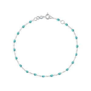 Gigi Clozeau - Classic Gigi Turquoise Green Anklet, White Gold, 9.4"