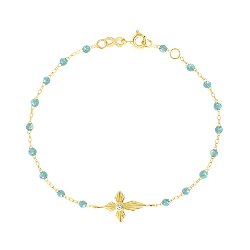 Gigi Clozeau - Croix Lumière Aqua Diamond Bracelet, Yellow Gold, 6.7