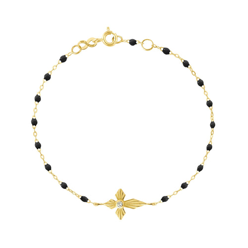 Gigi Clozeau - Croix Lumière Black Diamond Bracelet, Yellow Gold, 6.7