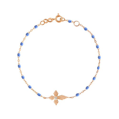 Gigi Clozeau - Croix Lumière Bleuet diamond Bracelet, Rose Gold, 6.7