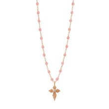 Gigi Clozeau - Croix Lumière Blush Diamond Necklace, Rose Gold, 16.5"