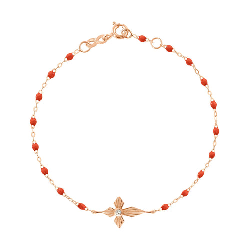 Gigi Clozeau - Croix Lumière Coral Diamond Bracelet, Rose Gold, 6.7