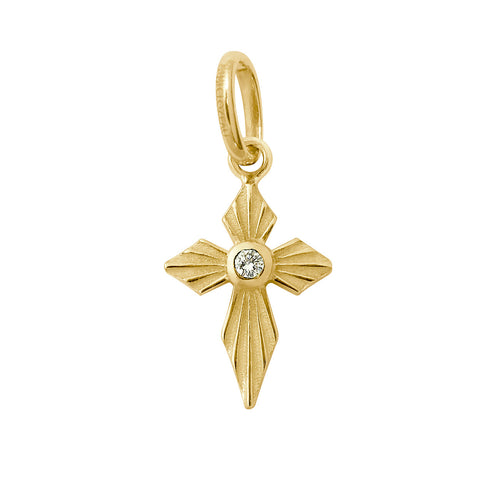 Gigi Clozeau - Croix Lumière Diamond Pendant, Yellow Gold