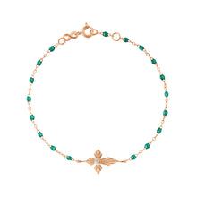 Gigi Clozeau - Croix Lumière Emerald Diamond Bracelet, Rose Gold, 6.7"