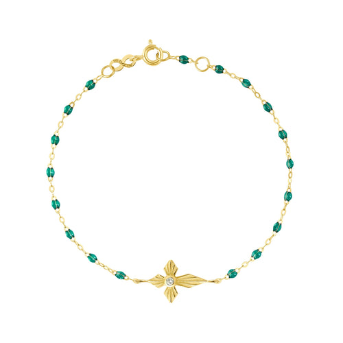 Gigi Clozeau - Croix Lumière Emerald Diamond Bracelet, Yellow Gold, 6.7