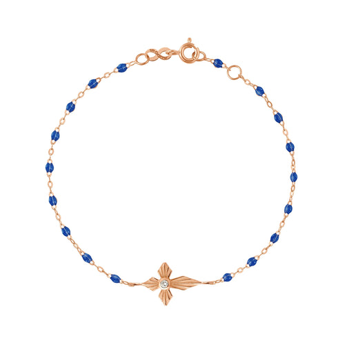 Gigi Clozeau - Croix Lumière Lapis Diamond Bracelet, Rose Gold, 6.7