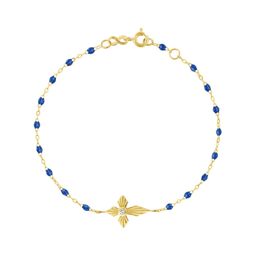 Gigi Clozeau - Croix Lumière Lapis Diamond Bracelet, Yellow Gold, 6.7