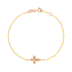 Gigi Clozeau - Croix Lumière Mimosa Diamond Bracelet, Rose Gold, 6.7"