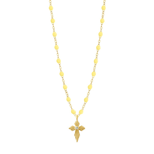 Gigi Clozeau - Croix Lumière Mimosa Diamond Necklace, Yellow Gold, 16.5