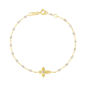 Gigi Clozeau - Croix Lumière Opal Diamond Bracelet, Yellow Gold, 6.7"