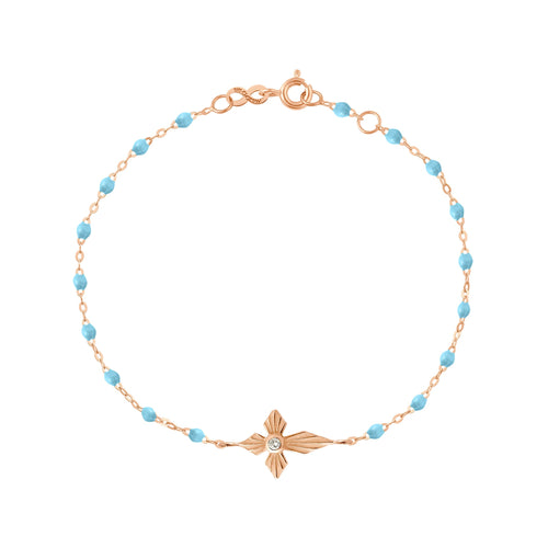 Gigi Clozeau - Croix Lumière Turquoise Diamond Bracelet, Rose Gold, 6.7