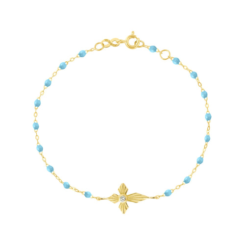 Gigi Clozeau - Croix Lumière Turquoise Diamond Bracelet, Yellow Gold, 6.7