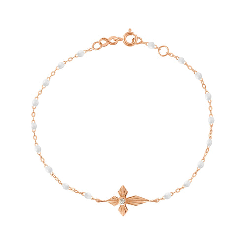 Gigi Clozeau - Croix Lumière White Diamond Bracelet, Rose Gold, 6.7