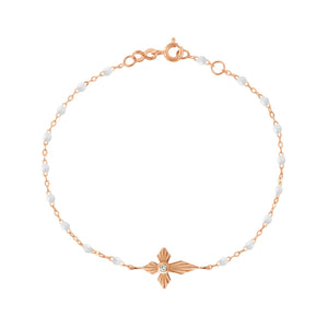 Gigi Clozeau - Croix Lumière White Diamond Bracelet, Rose Gold, 6.7"