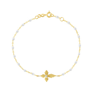 Gigi Clozeau - Croix Lumière White Diamond Bracelet, Yellow Gold, 6.7"