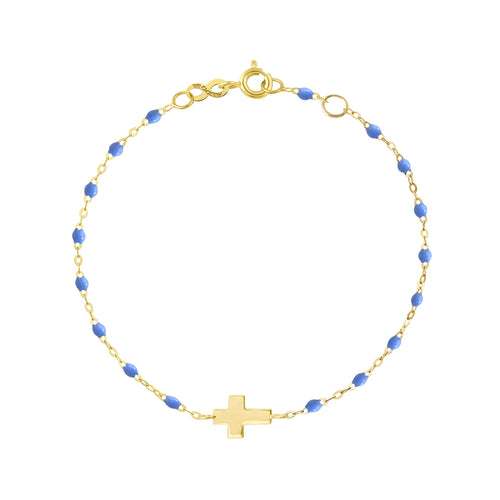 Gigi Clozeau - Cross Charm Classic Gigi Bleuet bracelet, Yellow Gold, 6.7