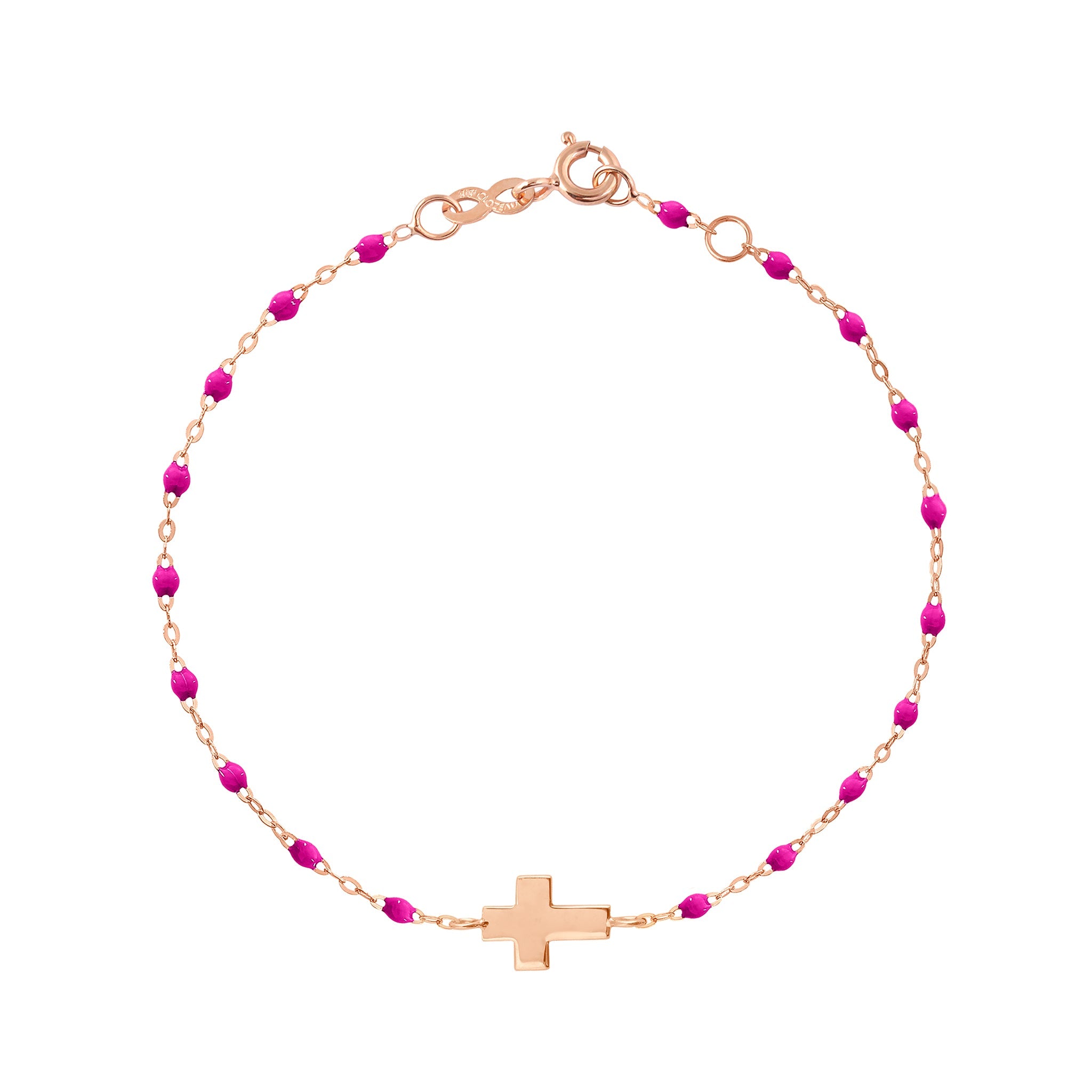 Gigi Clozeau - Cross Charm Classic Gigi Candy bracelet, Rose Gold, 6.7"