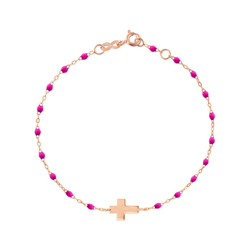 Gigi Clozeau - Cross Charm Classic Gigi Candy bracelet, Rose Gold, 6.7