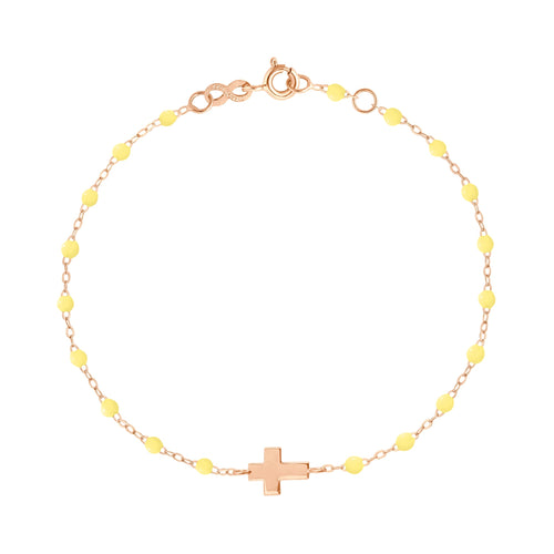 Gigi Clozeau - Cross Charm Classic Gigi Mimosa bracelet, Rose Gold, 6.7