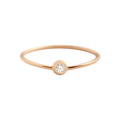 Gigi Clozeau - Dot Diamond Ring, Rose Gold, Size 5.25