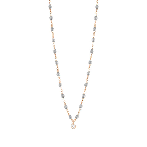 Gigi Clozeau - Gigi Supreme Classic 1 Diamond Necklace, Silver, Rose Gold, 16.5