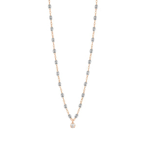 Gigi Clozeau - Gigi Supreme Classic 1 Diamond Necklace, Silver, Rose Gold, 16.5"