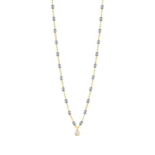 Gigi Clozeau - Gigi Supreme Classic 1 Diamond Necklace, Silver, Yellow Gold, 16.5