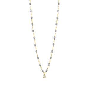 Gigi Clozeau - Gigi Supreme Classic 1 Diamond Necklace, Silver, Yellow Gold, 16.5"