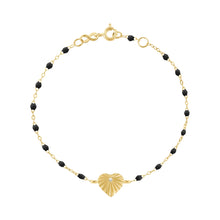 Gigi Clozeau - Heart Lumière Black Diamond Bracelet, Yellow Gold, 6.7"