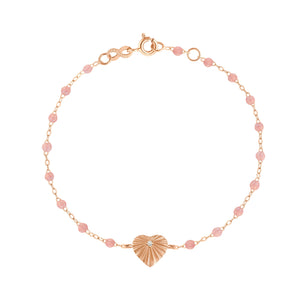 Gigi Clozeau - Heart Lumière Blush Diamond Bracelet, Rose Gold, 6.7"