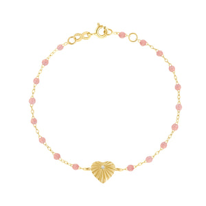 Gigi Clozeau - Heart Lumière Blush Diamond Bracelet, Yellow Gold, 6.7"