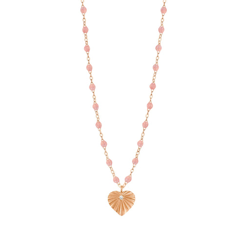 Gigi Clozeau - Heart Lumière Blush Diamond Necklace, Rose Gold, 16.5