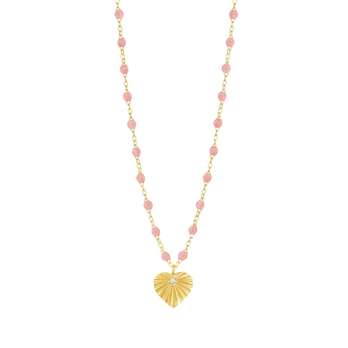 Gigi Clozeau - Heart Lumière Blush Diamond Necklace, Yellow Gold, 16.5