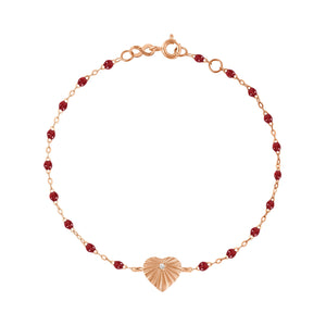 Gigi Clozeau - Heart Lumière Cherry Diamond Bracelet, Rose Gold, 6.7"