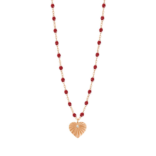 Gigi Clozeau - Heart Lumière Cherry Diamond Necklace, Rose Gold, 16.5