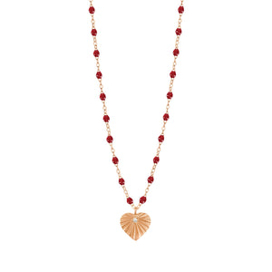 Gigi Clozeau - Heart Lumière Cherry Diamond Necklace, Rose Gold, 16.5"