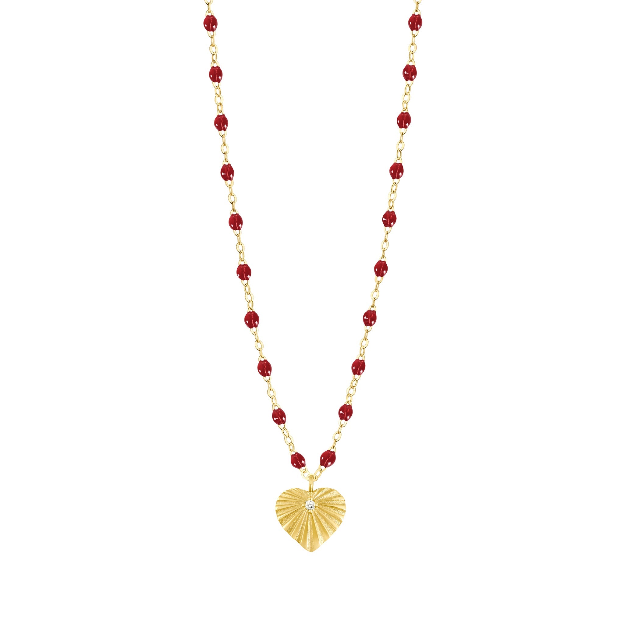 Gigi Clozeau - Heart Lumière Cherry Diamond Necklace, Yellow Gold, 16.5"