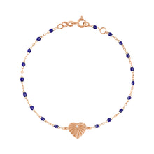 Gigi Clozeau - Heart Lumière Lapis Diamond Bracelet, Rose Gold, 6.7"