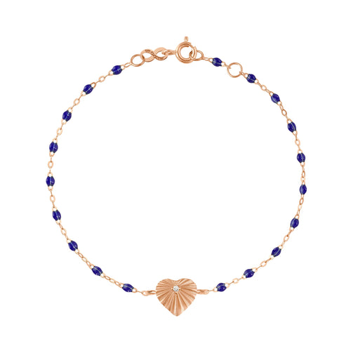 Gigi Clozeau - Heart Lumière Lapis Diamond Bracelet, Rose Gold, 6.7