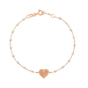 Gigi Clozeau - Heart Lumière Opal Diamond Bracelet, Rose Gold, 6.7"